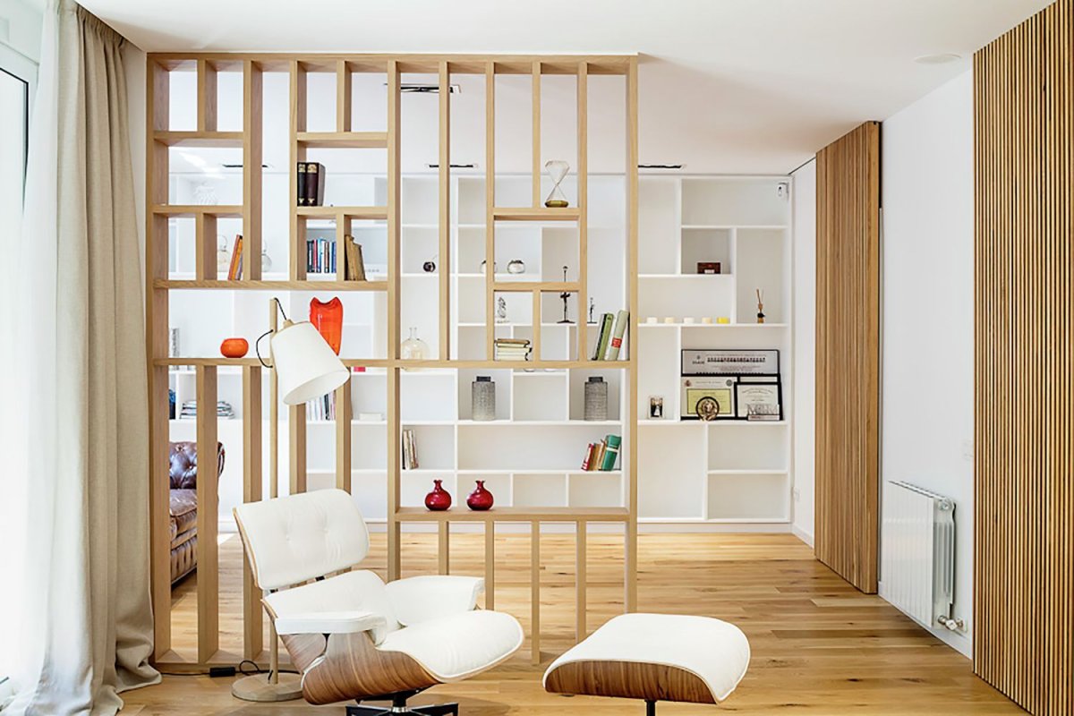 Стеллаж для зонирования комнаты