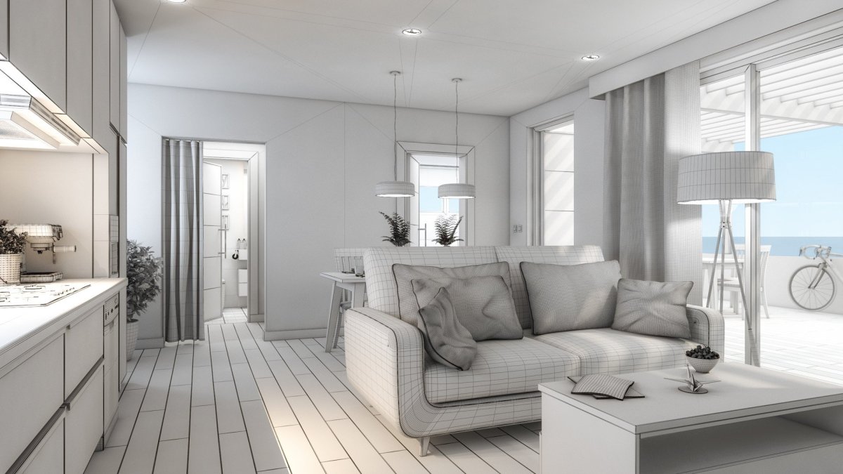 Дизайн мансарды в серых оттенках