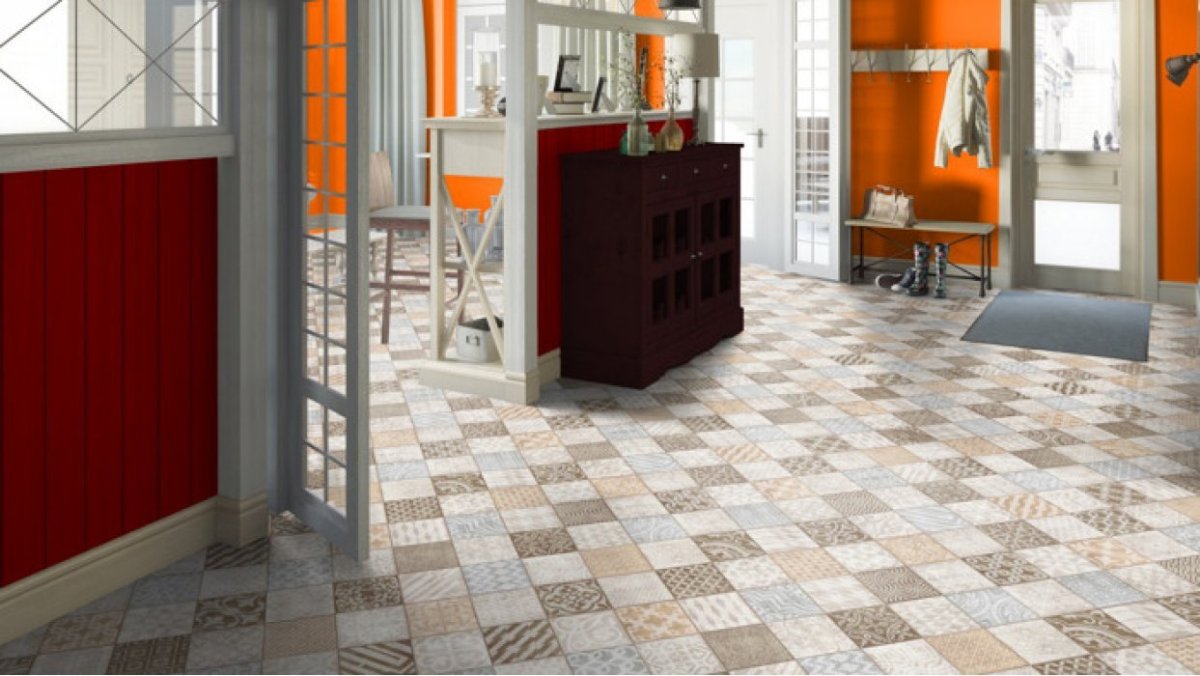 Линолеум под плитку