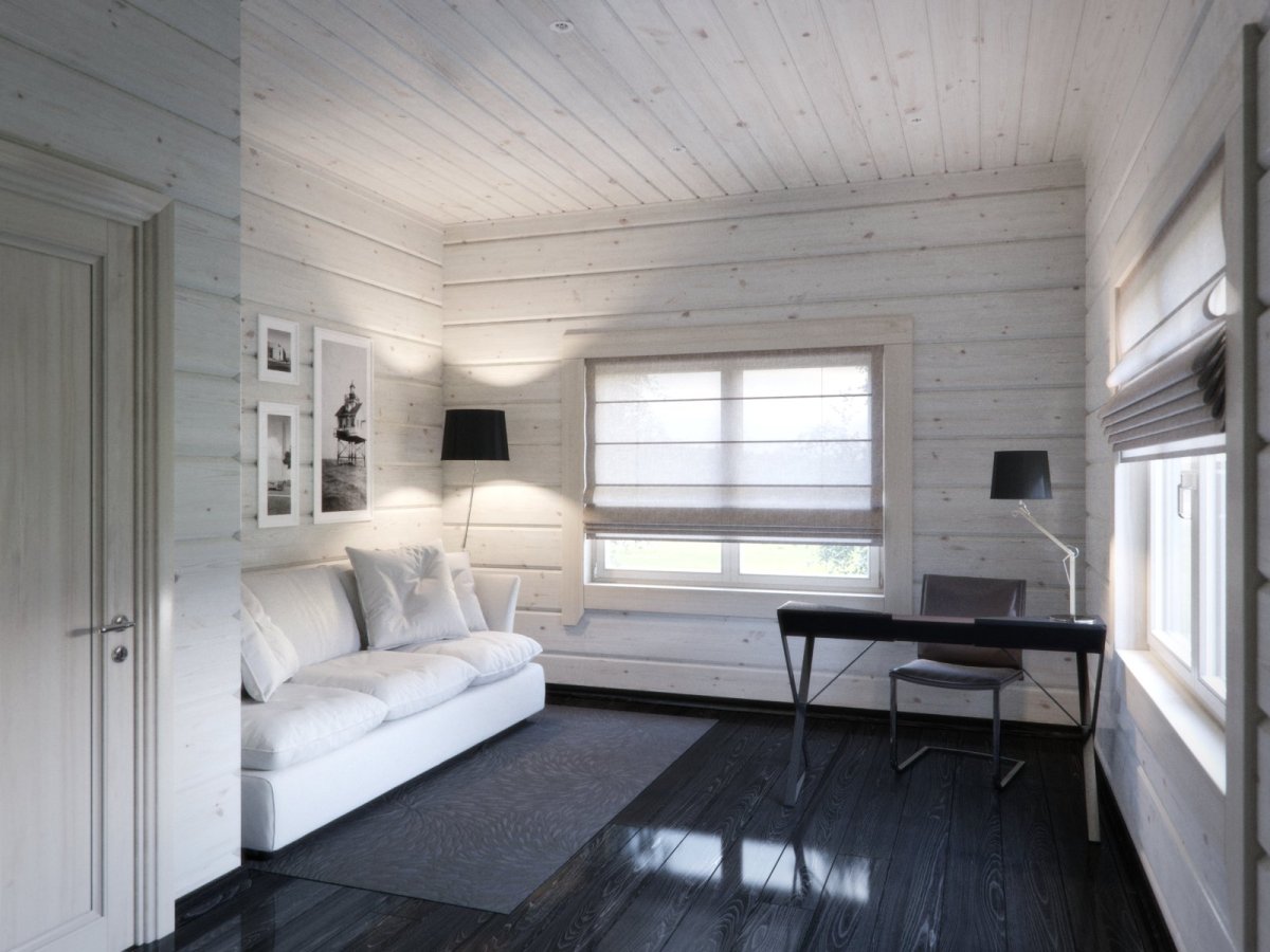 Интерьер Сканди с деревом