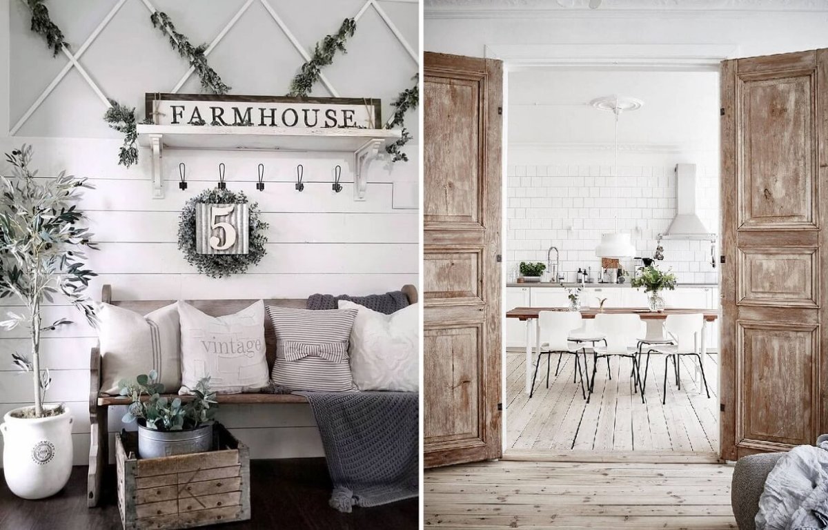 Вывески в стиле фармхаус в интерьере