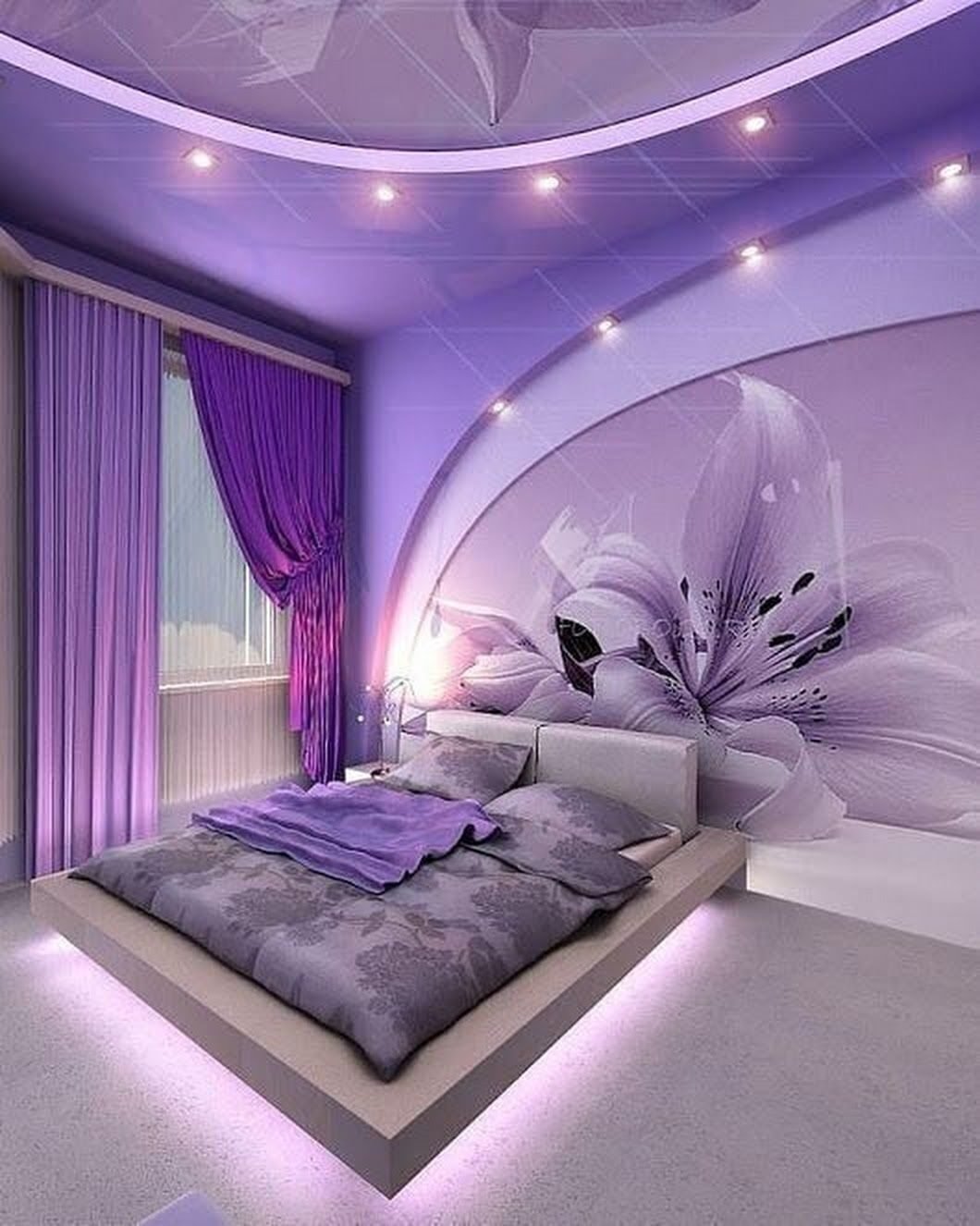 Сиреневый интерьер спальни (42 фото) - красивые картинки и HD фото