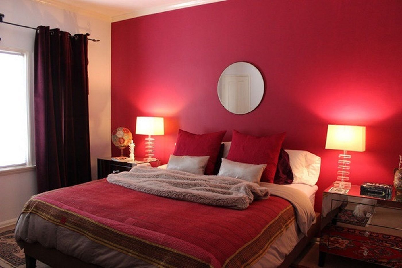 спальня в бордовом цвете дизайн
