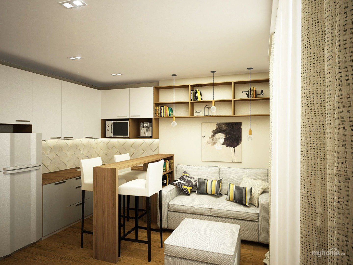 Спальное место на кухне 10 кв м дизайн