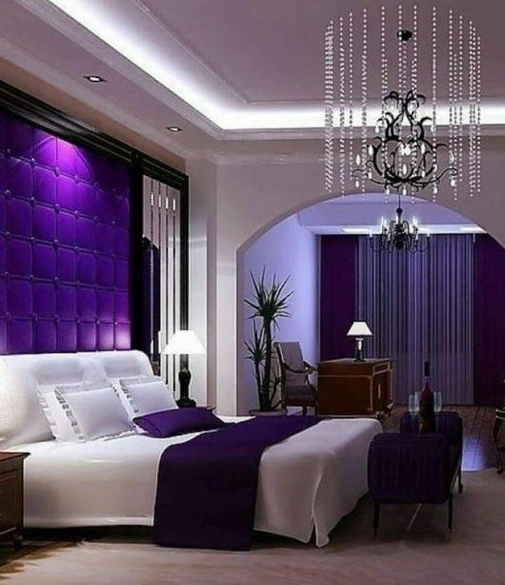 Лиловая спальня в современном стиле