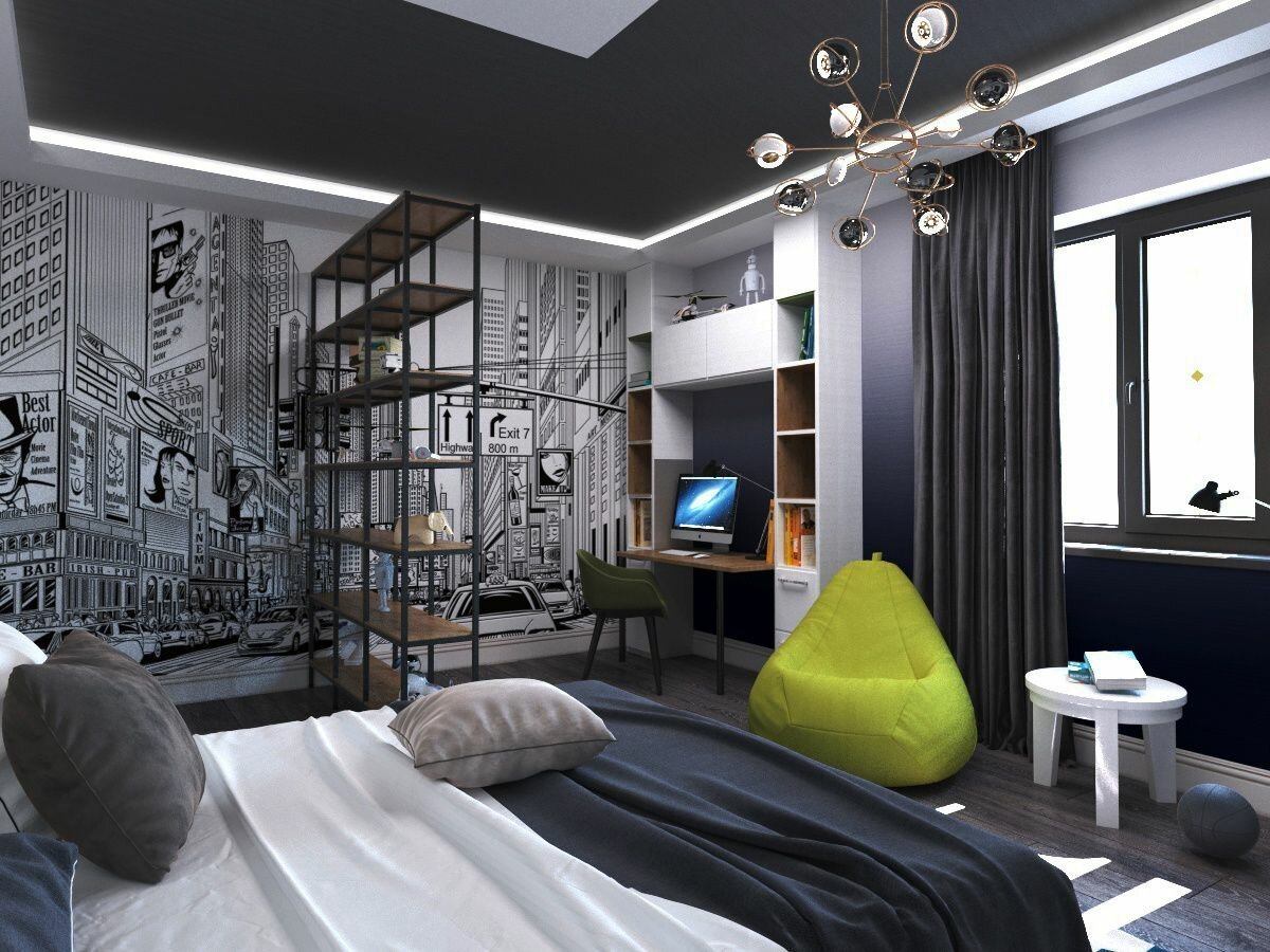 Дизайн комнаты для парня, идеи для интерьера мужской спальни