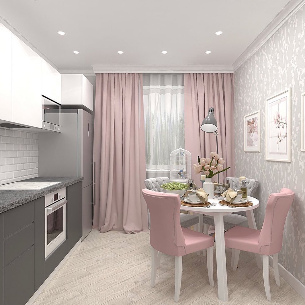 Кухня в розовом цвете: 80 идей дизайна
