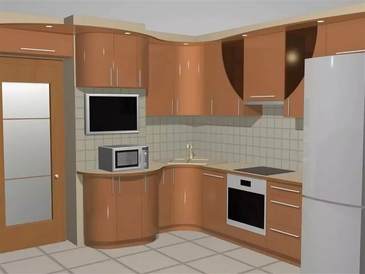 кухня с вентиляционным коробом 8 метров