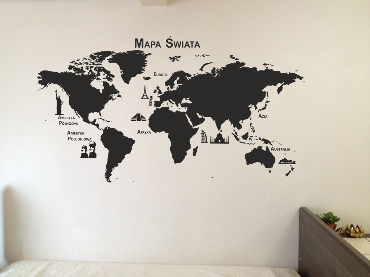 Карта мира трафарет на стену - 66 фото