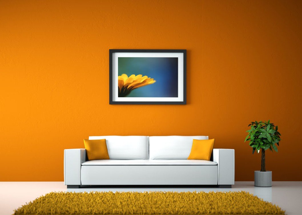 Оранжевая картина в интерьере
