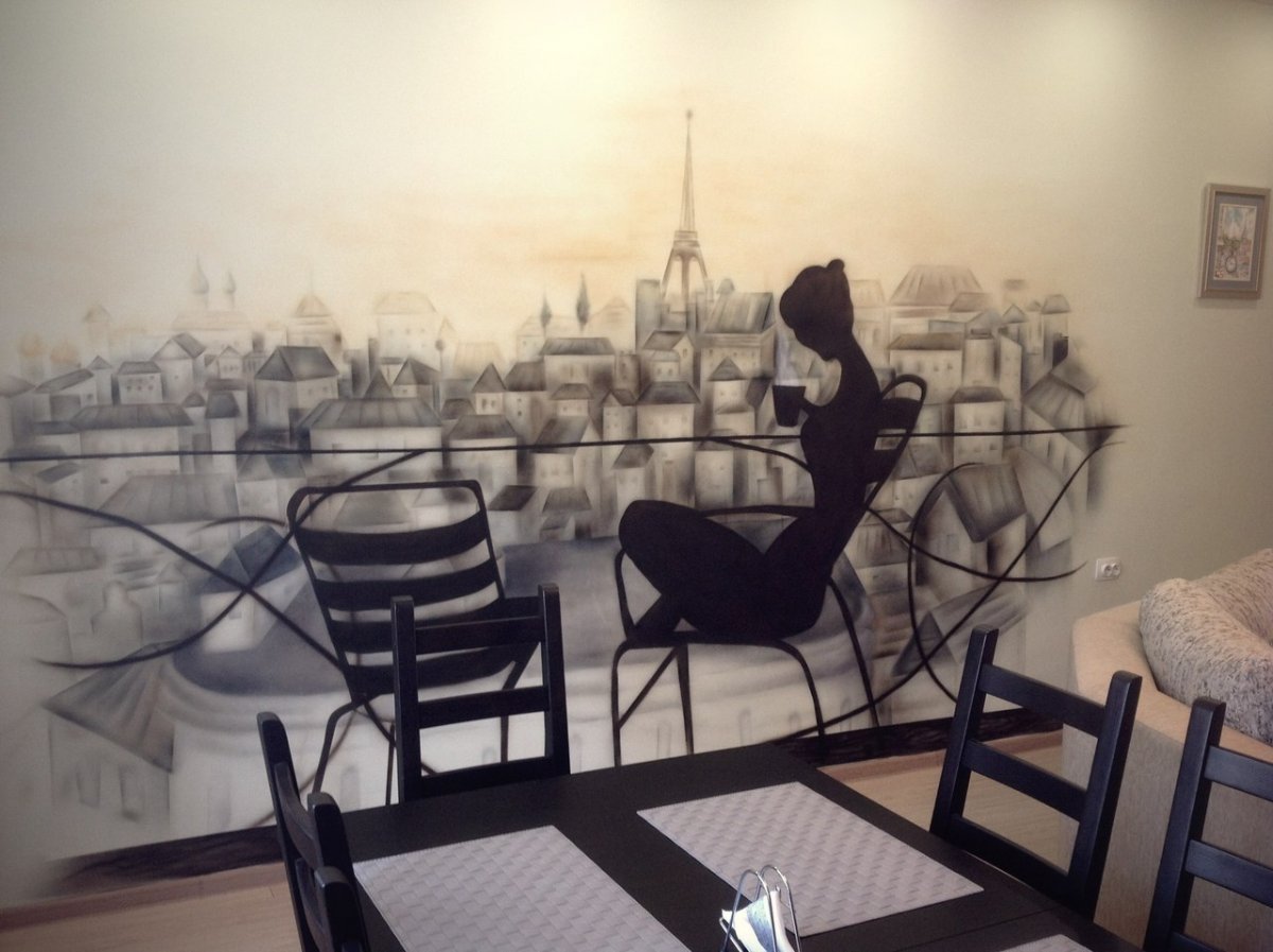 Роспись стен в кафе