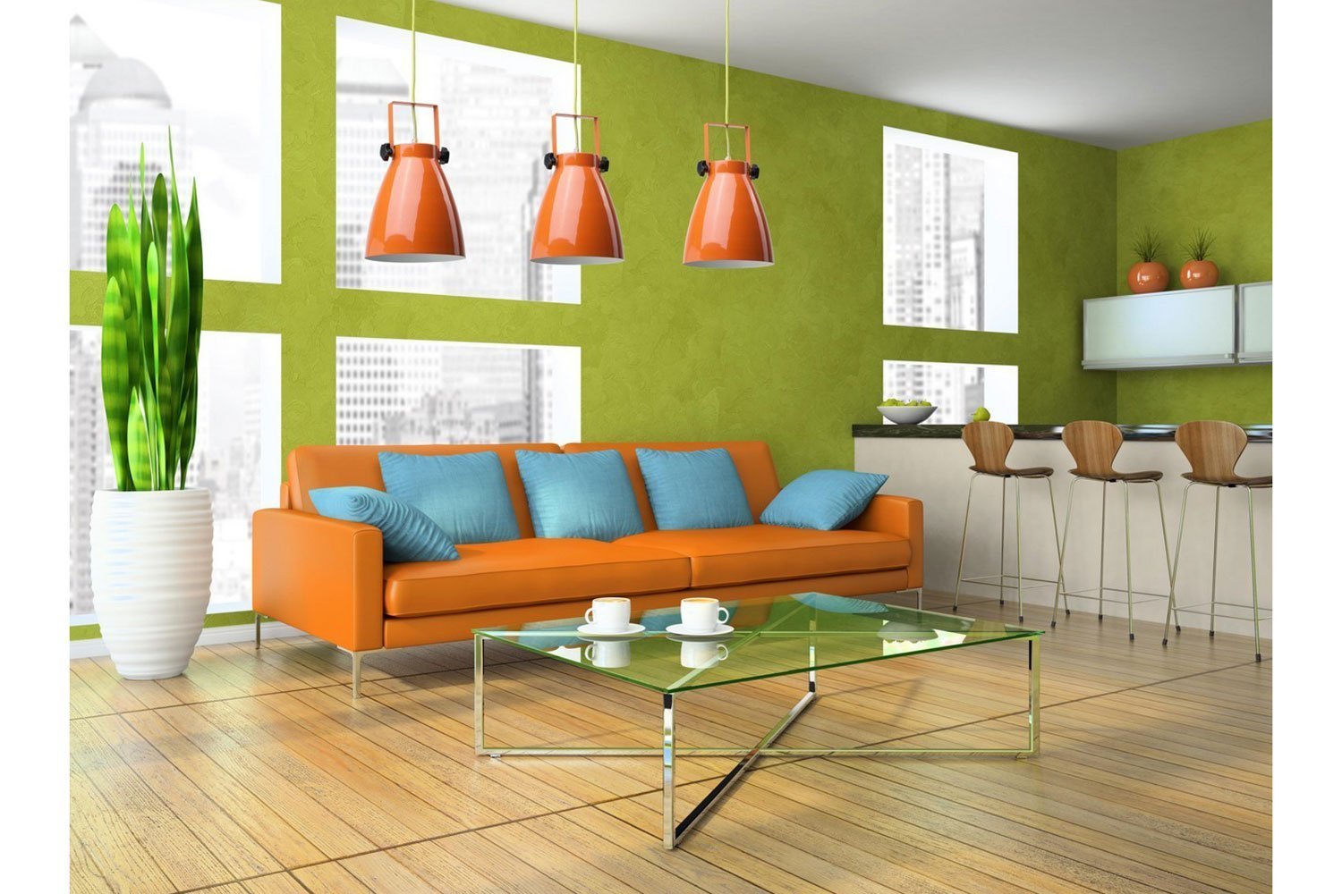Оранжевый и зеленый: возможен ли стильный интерьер?