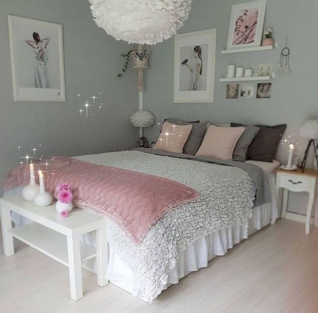 Нежно розовая спальня