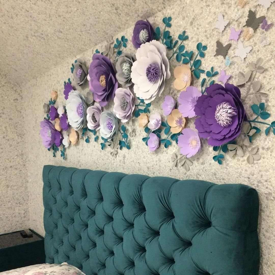 Цветы из фоамирана украшение на стену