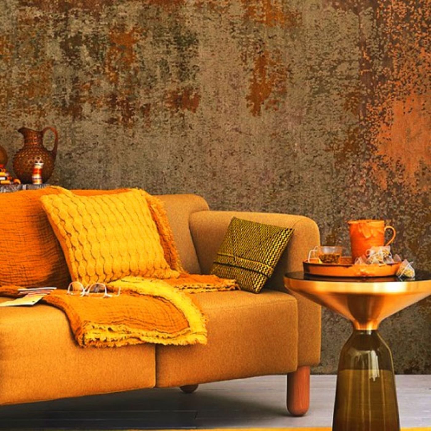 мебель медового цвета в интерьере