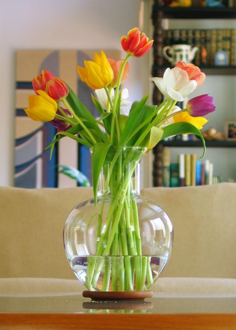 Как часто менять воду тюльпанам в вазе. Цветы в вазе. Тюльпаны в стеклянной вазе. Тюльпаны в вазе. Букет тюльпанов в вазе.