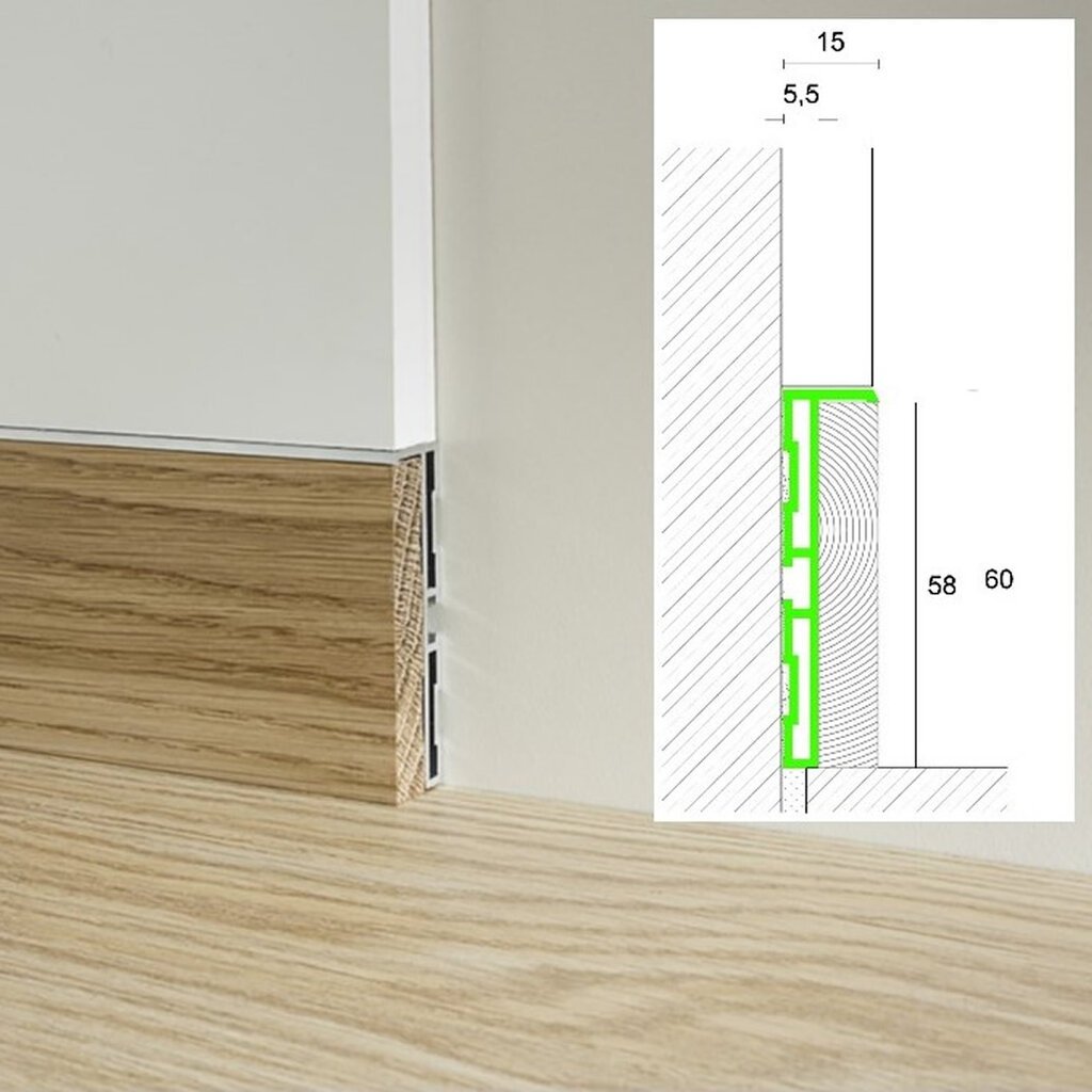 Напольный плинтус с подсветкой PN 050 led Евровуд