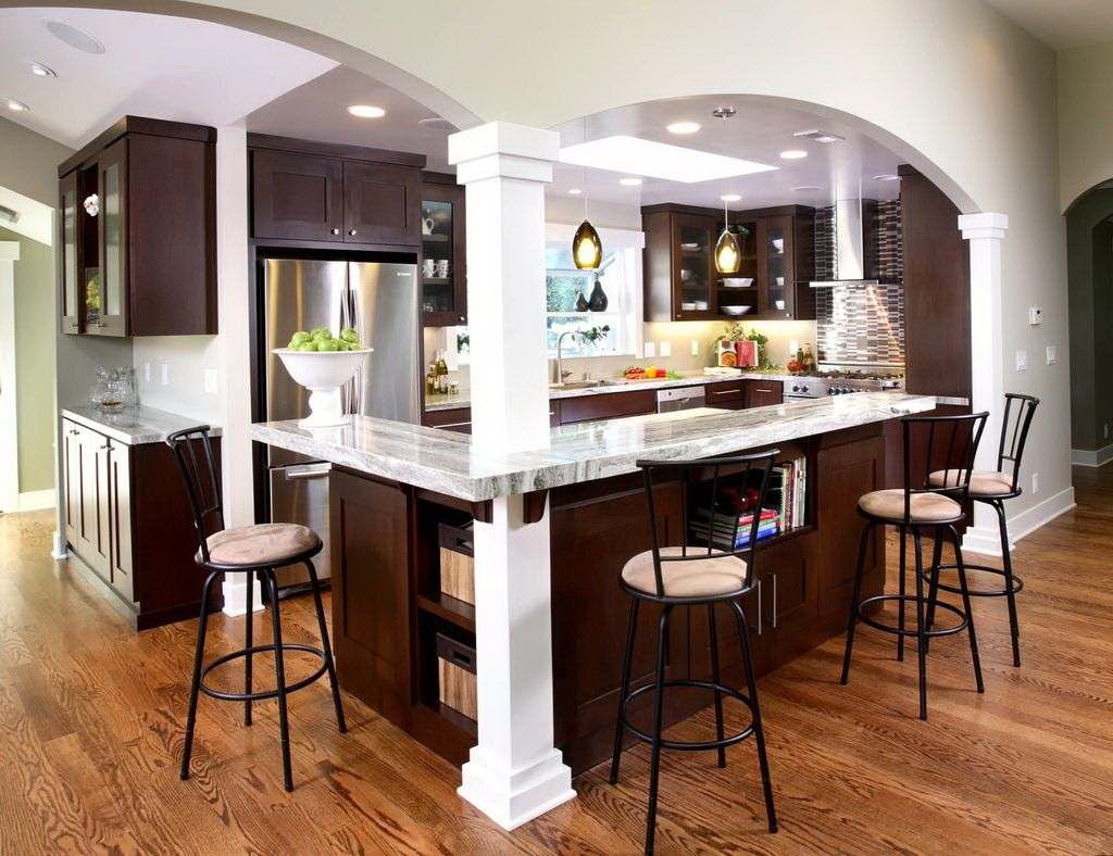 Барная стойка-перегородка для кухни | Дизайн квартиры, Дизайн, Интерьер