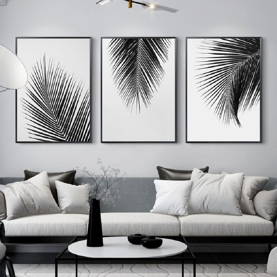 Черно белые картины в интерьере квартиры