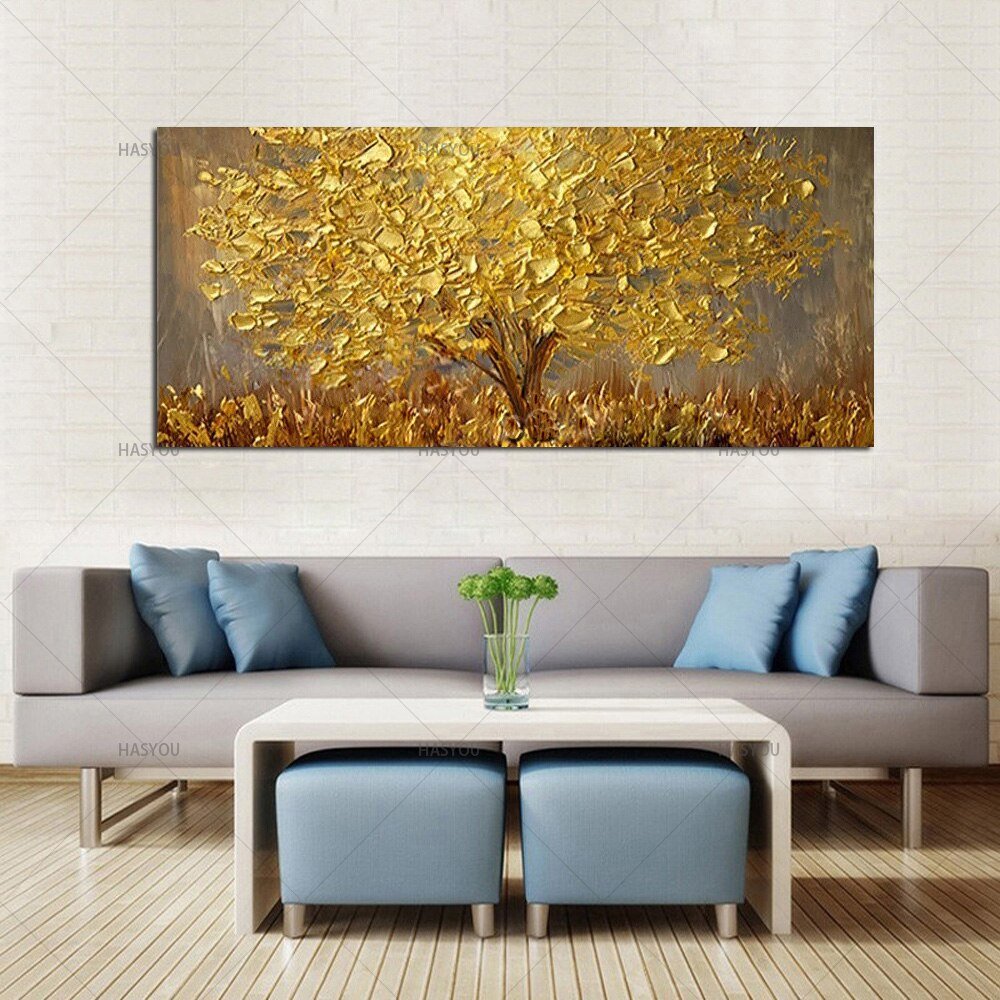Интерьерная картина золотой лес