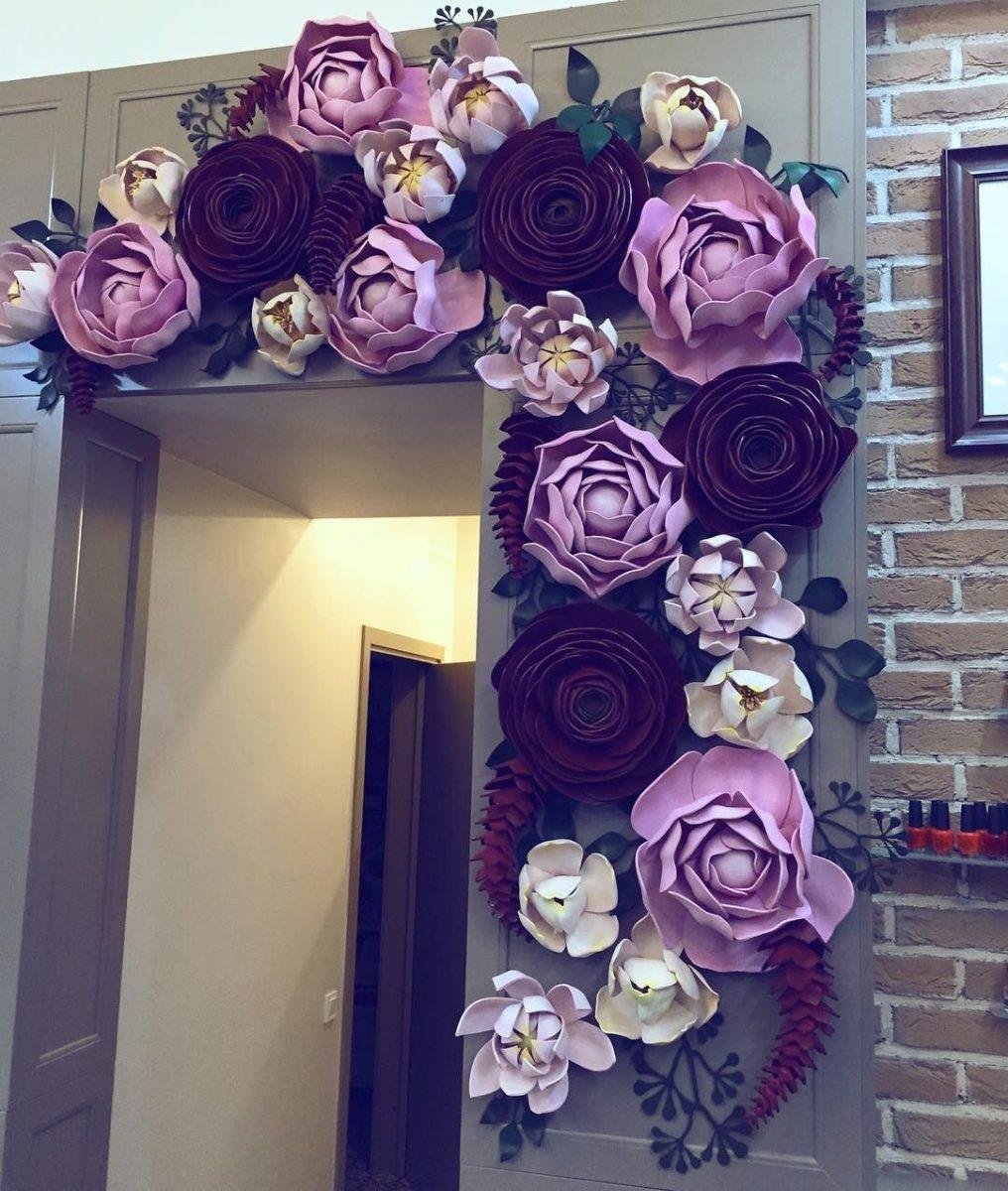 Объемные цветы на стену декор