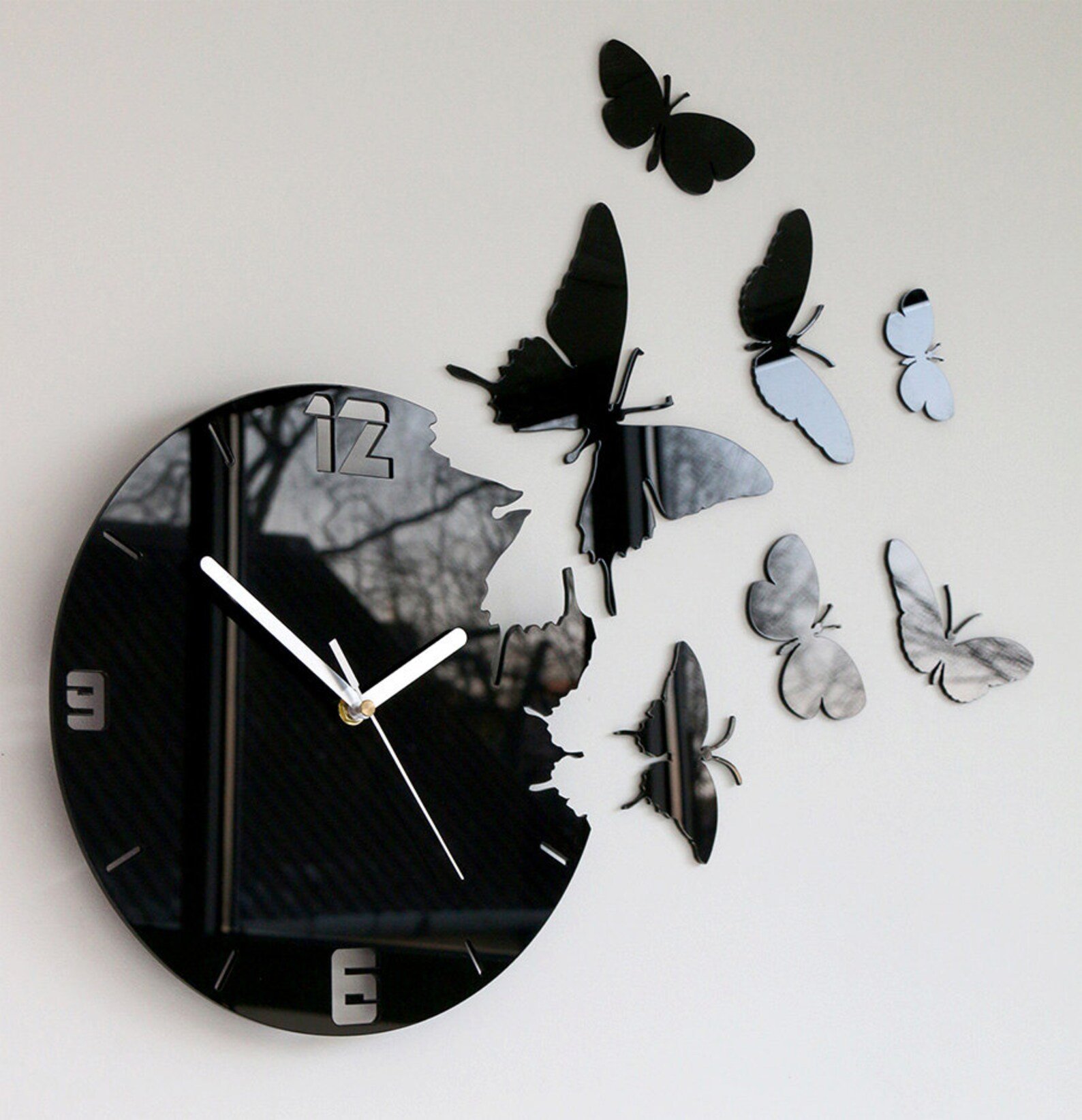 Мастер-класс: настенные часы с бабочками