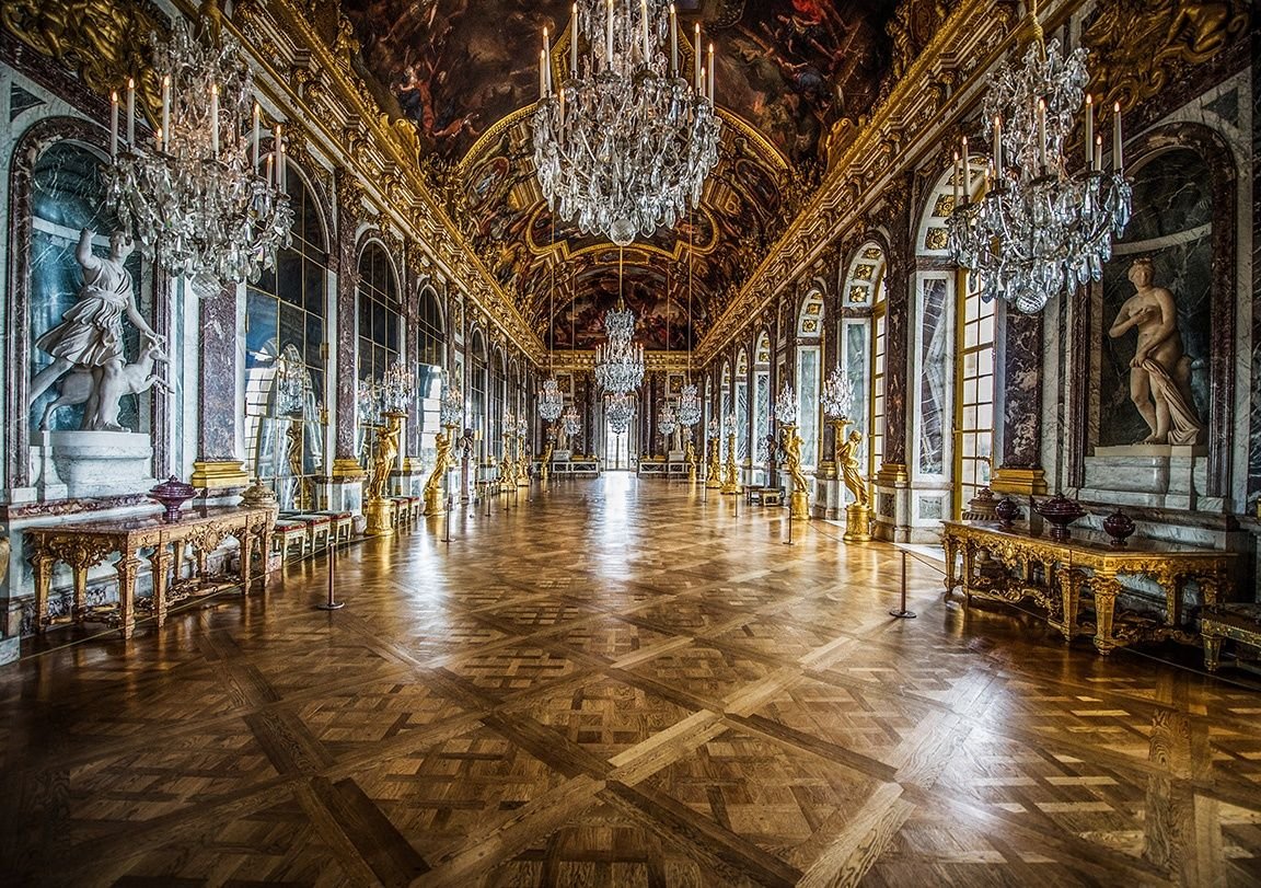 Hall o. Версаль зеркальная галерея Версальского дворца.