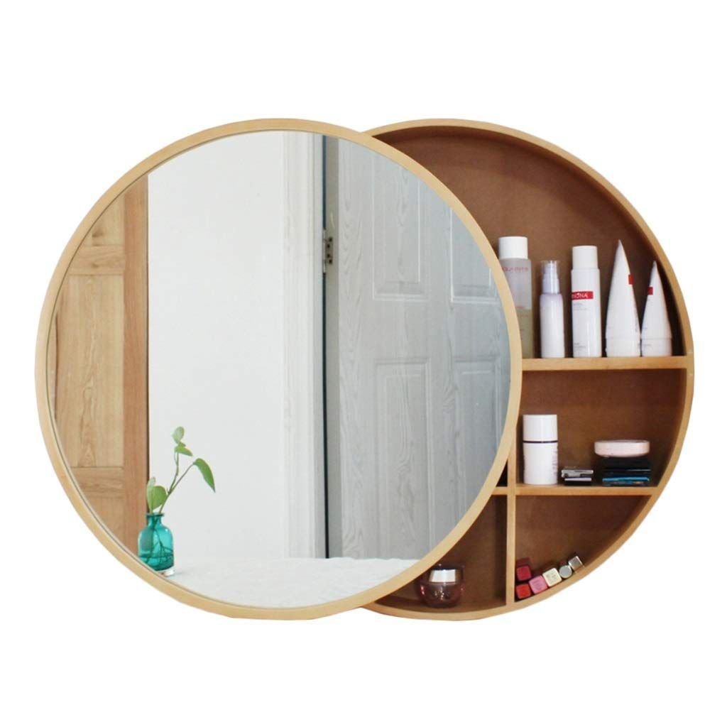 Mirror repository. Large Round Bathroom Mirror with Storage.