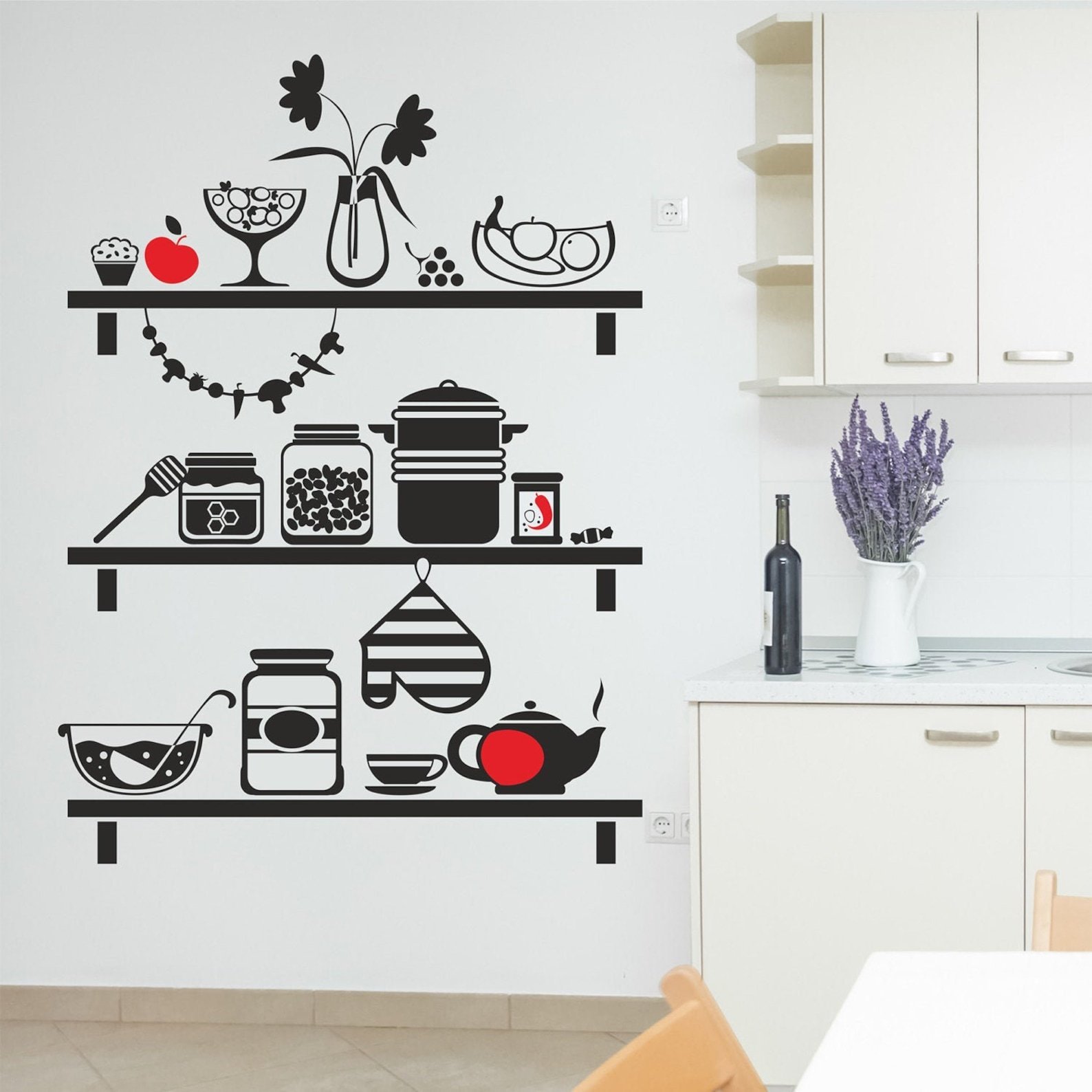 Трафареты для стен: новый дизайн кухни за 5 минут