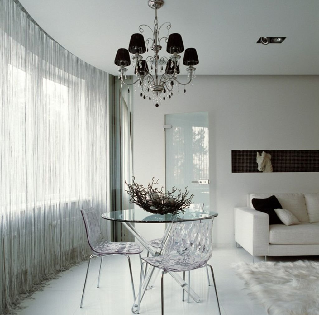 шторы бело серые в гостиную фото