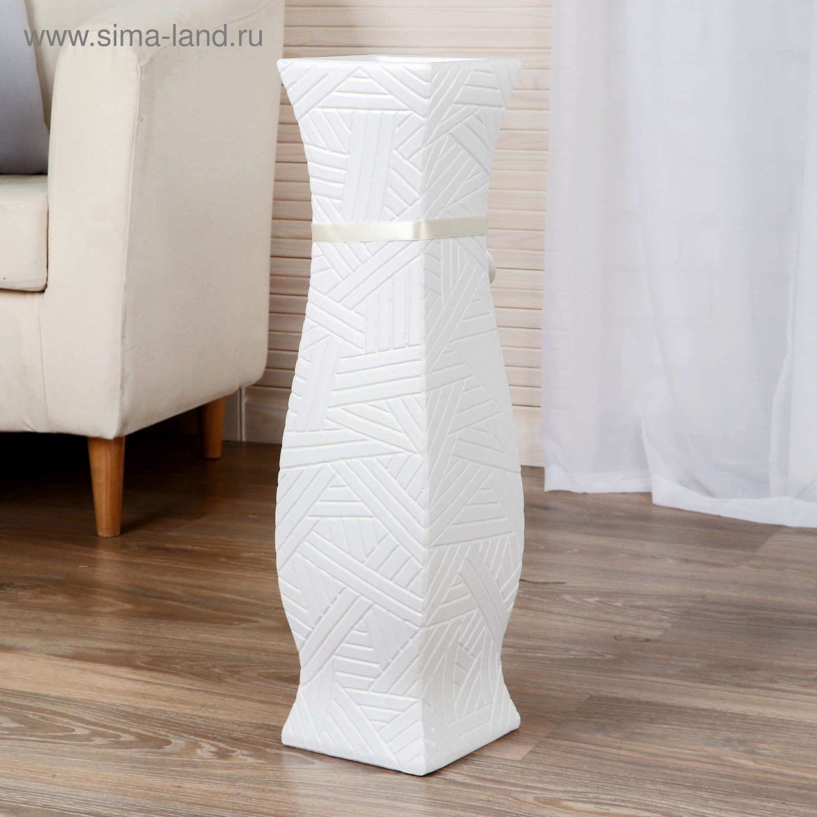 Напольная ваза belvedor 60 см белая