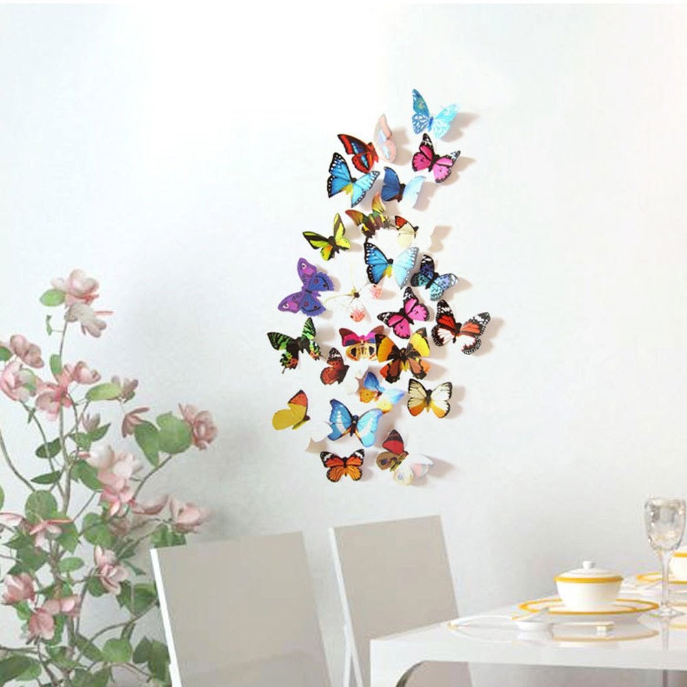 Бабочки в интерьере на стене фото