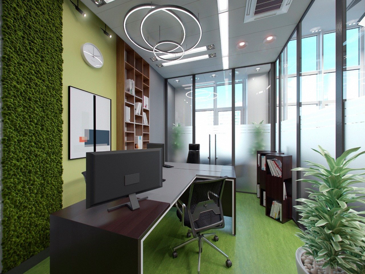 Современные тенденции в дизайне офисов: элегантный вид индивидуального рабочего места