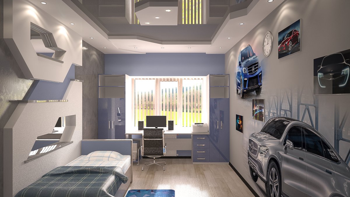 Комната для мальчика школьника 12