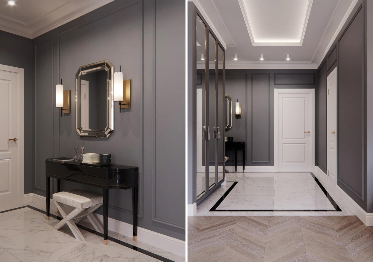 Прихожая в серых тонах