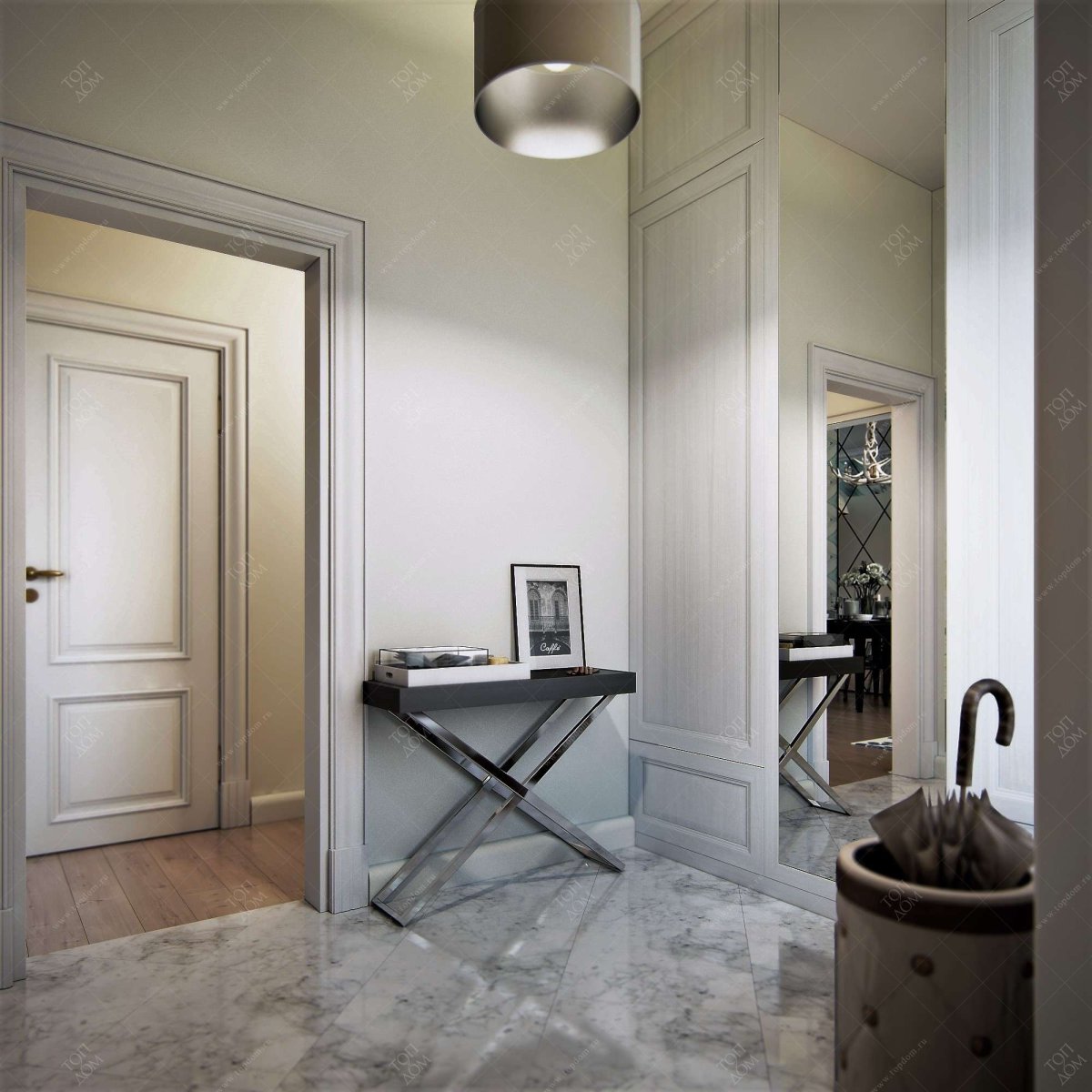 Прихожая в серых тонах