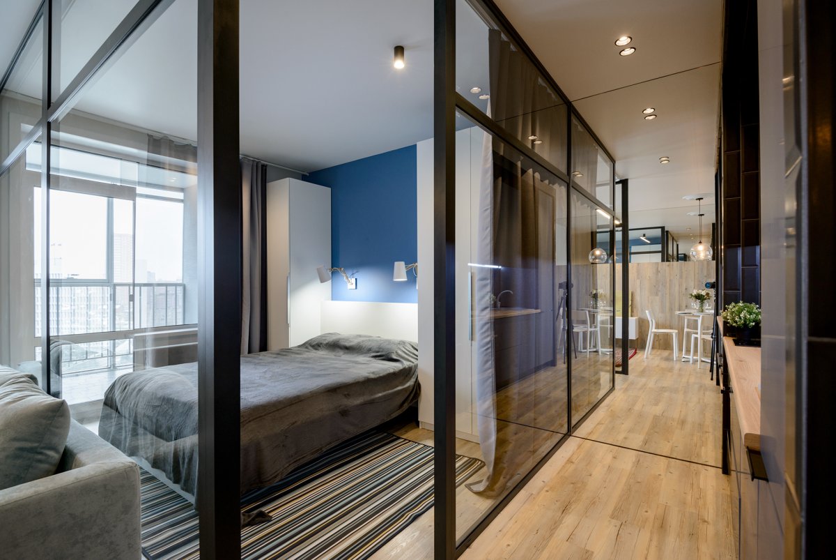 Спальня-гостиная с перегородкой