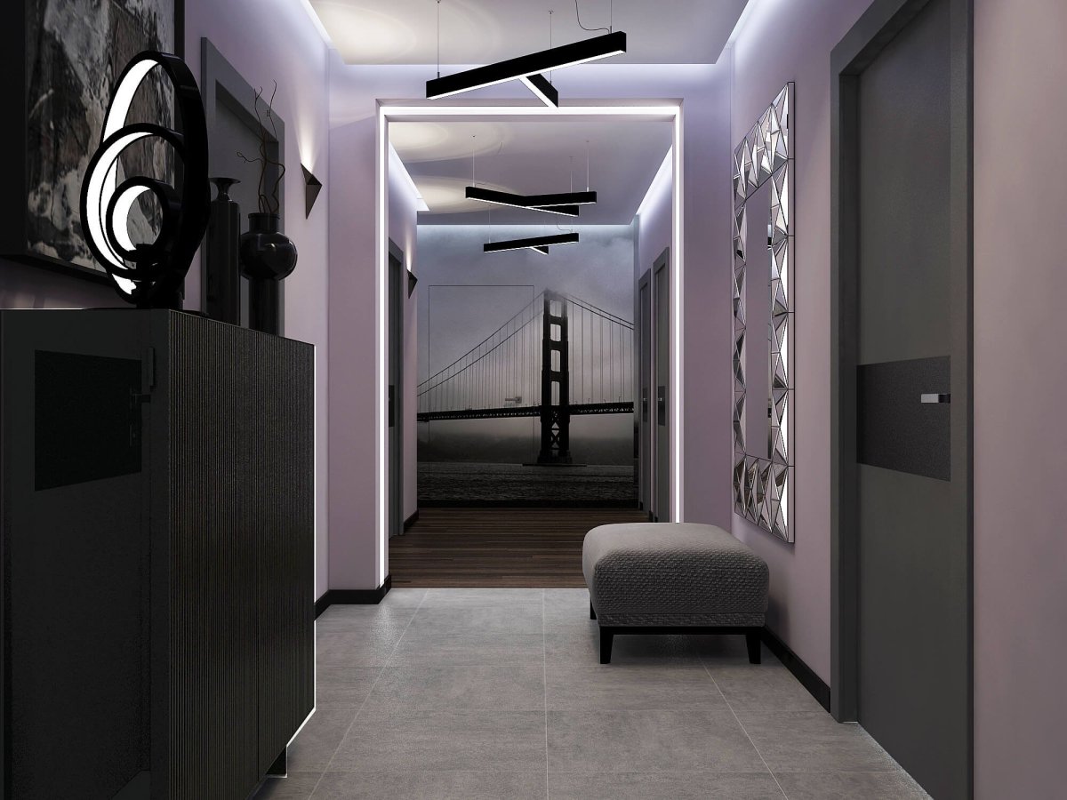 Прихожая в серых тонах