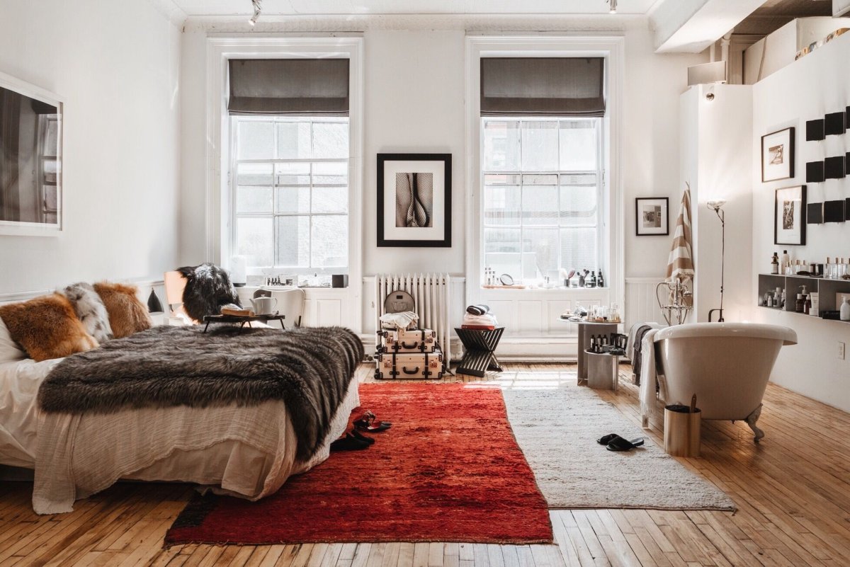 Спальня в стиле лофт Нью Йорк