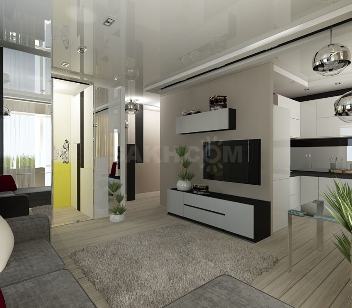 Интерьер однокомнатной квартиры