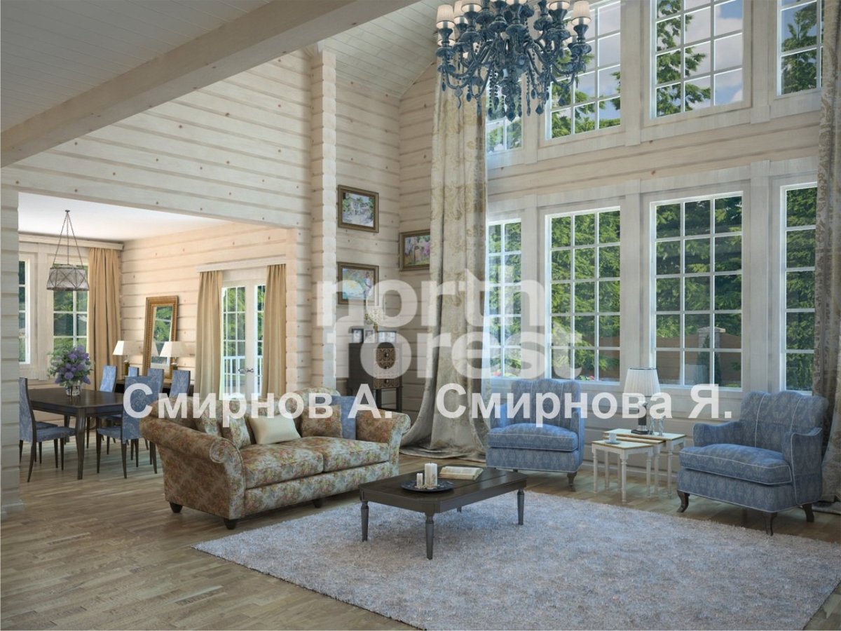 Дом из клееного бруса интерьер второй свет