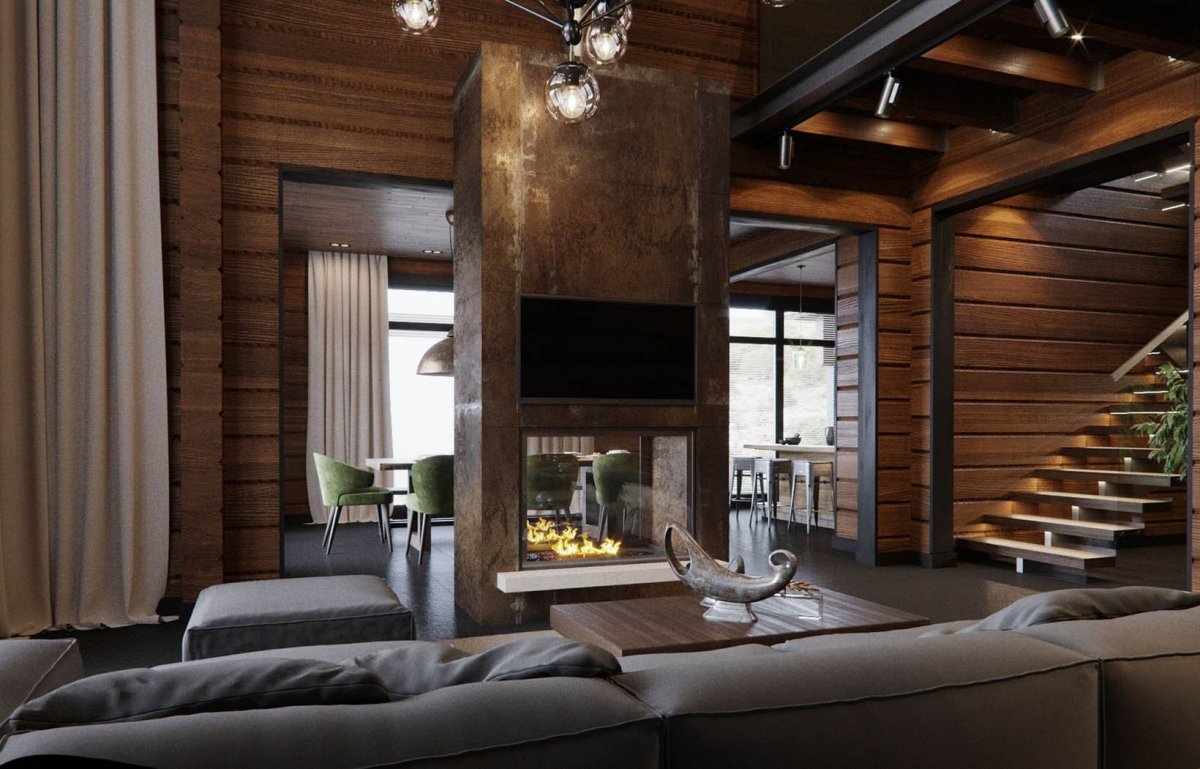 Бревенчатый дом со вторым светом