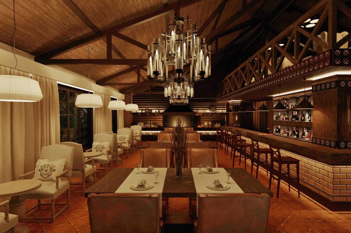 Интерьер загородного ресторана