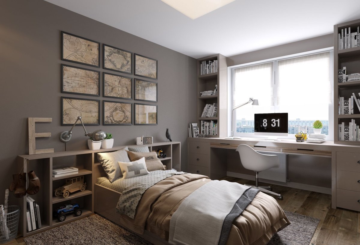 Рабочее место в спальне