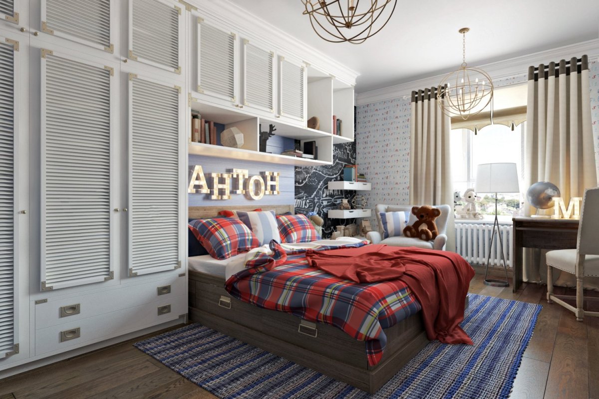 Стильная детская комната для двоих