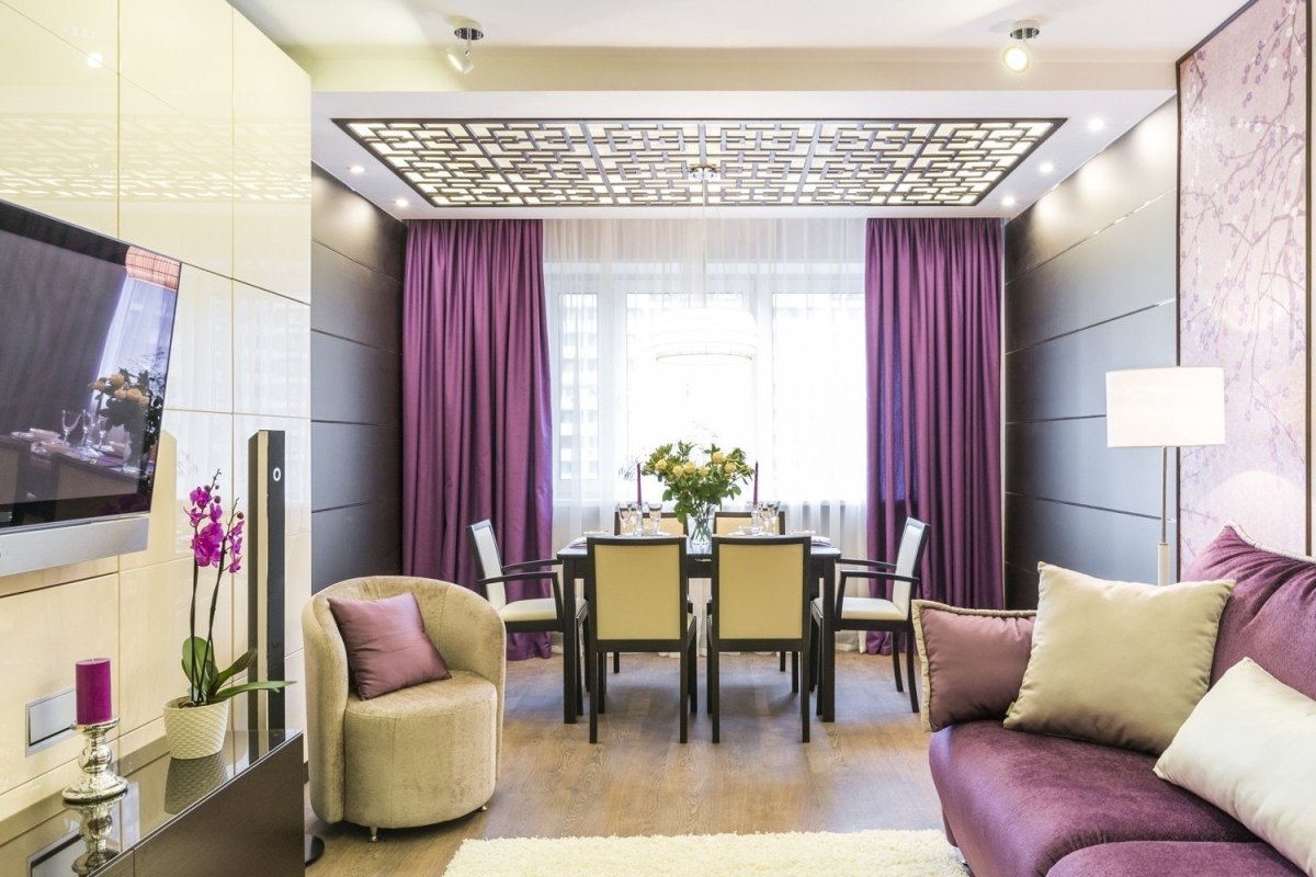 Фиолетовые акценты в интерьере
