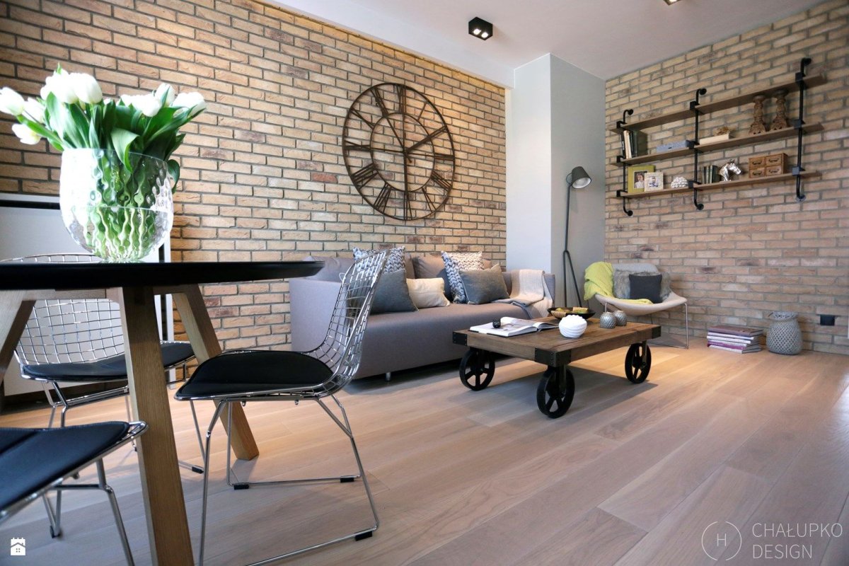 Светлые стены в стиле лофт