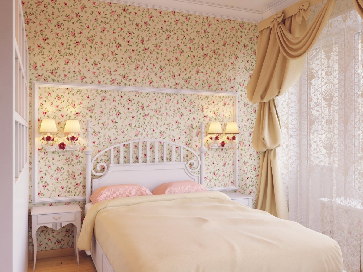 Спальня в мелкий цветочек