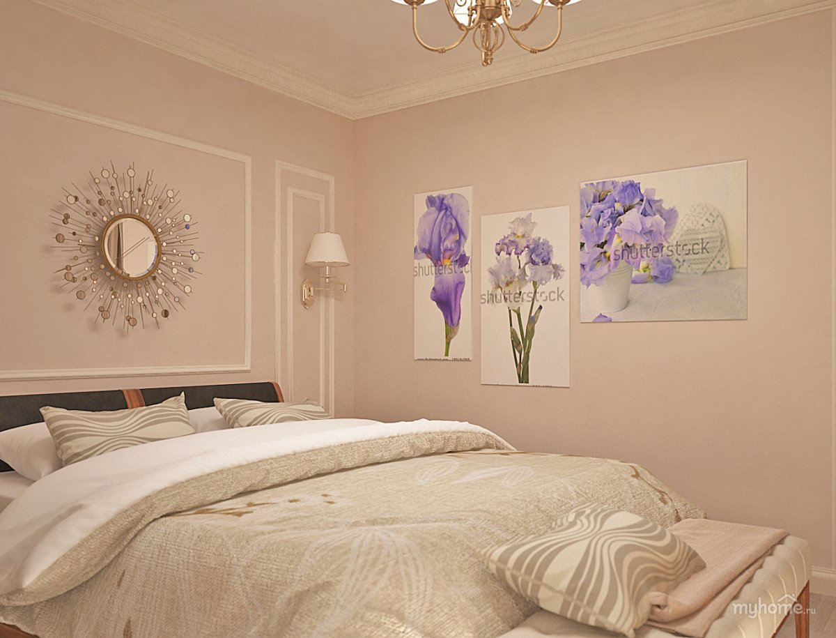 Картина в светлую спальню