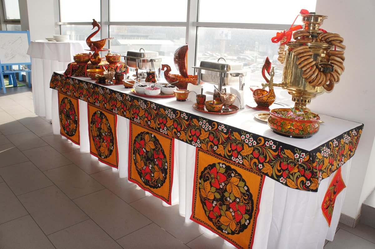 Украшение стола в русском стиле